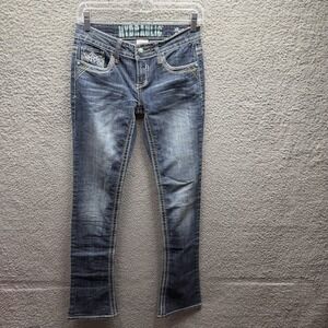 Hydraulic Jeans Juniors Size 5/6 Blue Denim Bailey Micro Boot Embroidered Pocket